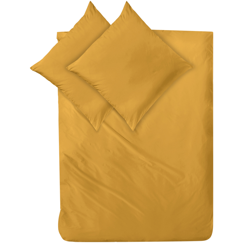 Mako-Satin Bettwäsche aus 100% Baumwolle | Farbe Senf Gelb|