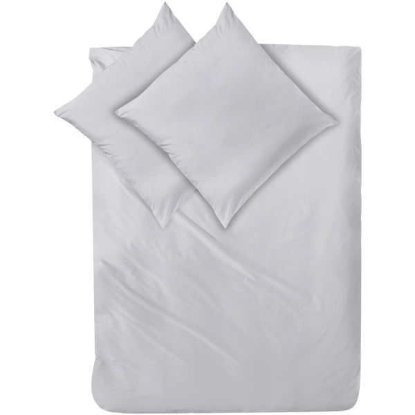Mako-Satin Bettwäsche aus 100% Baumwolle | Farbe Silber Hellgrau |