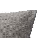 Renforcé-Seersucker Bettwäsche Set Grau mit waffelartigem 1/1 cm Streifen, 100% Baumwolle, Hotelverschluss