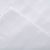 Bettwäsche Set Weiß - Leominster Damast Streifsatin 28 mm, 50 % Baumwolle / 50 % Polyester, Hotelverschluss mit Bogenabnäher