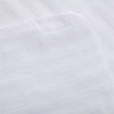 Bettwäsche Set Weiß - Laramie Damast Streifsatin 8 mm, 80 % Baumwolle / 20 % Polyester, Hotelverschluss