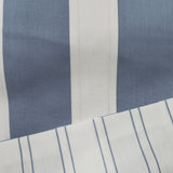 Perkal Bettwäsche-Set - Linien Blau aus 100% Baumwolle