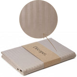 Bettwäsche Set Taupe - Laramie Damast Streifsatin 8 mm, 80 % Baumwolle / 20 % Polyester, Hotelverschluss