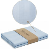 Bettwäsche Set Hellblau - Lindau Damast Streifsatin 25 mm, 100 % Baumwolle, Hotelverschluss mit Bogenabnäher