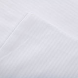 Bettwäsche Set Weiß - Laurens Damast Streifsatin 2 mm, 100 % Baumwolle, Hotelverschluss