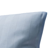Bettwäsche Set Hellblau - Lindau Damast Streifsatin 25 mm, 100 % Baumwolle, Hotelverschluss mit Bogenabnäher
