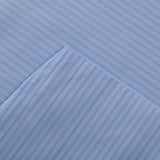 Bettwäsche Set Blau - Laurens Damast Streifsatin 2 mm, 100 % Baumwolle, Hotelverschluss