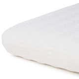 Renforcé-Seersucker Bettwäsche Set Weiß mit waffelartigem 1/1 cm Streifen, 100% Baumwolle, Hotelverschluss