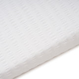 Renforcé-Seersucker Bettwäsche Set Weiß mit waffelartigem 1/1 cm Streifen, 100% Baumwolle, Hotelverschluss