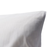Bettwäsche Set Weiß - Veria Damast Streifsatin 2/12  mm, 80 % Baumwolle / 20 % Polyester, Hotelverschluss