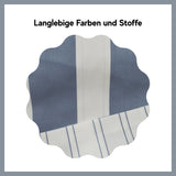 Perkal Bettwäsche-Set - Linien Blau aus 100% Baumwolle