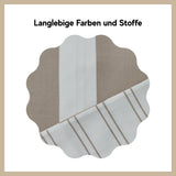 Perkal Bettwäsche-Set - Linien Taupe aus 100% Baumwolle