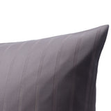 Bettwäsche Set Anthrazit - Vion Damast Streifsatin 6/24 mm, 80 % Baumwolle / 20 % Polyester, Hotelverschluss