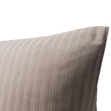 Bettwäsche Set Taupe - Laramie Damast Streifsatin 8 mm, 80 % Baumwolle / 20 % Polyester, Hotelverschluss