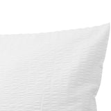 Renforcé-Seersucker Bettwäsche Set Weiß mit waffelartigem 1/1 cm Streifen, 100% Baumwolle, Hotelverschluss