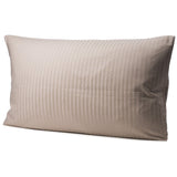 Bettwäsche Set Taupe - Laramie Damast Streifsatin 8 mm, 80 % Baumwolle / 20 % Polyester, Hotelverschluss