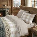 Perkal Bettwäsche-Set Chalet Karo Taupe aus 100% Baumwolle