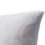 Bettwäsche Set Weiß - Lindau Damast Streifsatin 25 mm, 100 % Baumwolle, Hotelverschluss mit Bogenabnäher