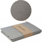 Renforcé-Seersucker Bettwäsche Set Grau mit waffelartigem 1/1 cm Streifen, 100% Baumwolle, Hotelverschluss