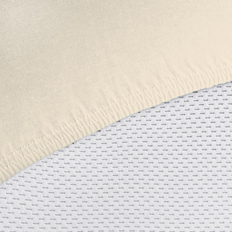 Mako-Feinjersey Spannbettlaken aus 100% Baumwolle | FARBE CHAMPAGNER |
