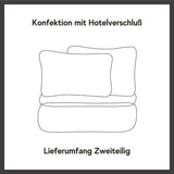 Bettwäsche Set Silber - Veria Damast Streifsatin 2/12  mm, 80 % Baumwolle / 20 % Polyester, Hotelverschluss