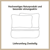 Perkal Bettwäsche-Set - Linien Taupe aus 100% Baumwolle