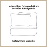 Perkal Bettwäsche-Set - Linien Taupe aus 100% Baumwolle