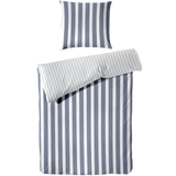 Perkal Bettwäsche-Set - Linien Blau aus 100% Baumwolle