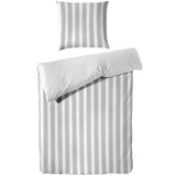 Perkal Bettwäsche-Set - Linien Grau aus 100% Baumwolle