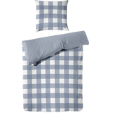 Perkal Bettwäsche-Set Chalet Karo Blau aus 100% Baumwolle