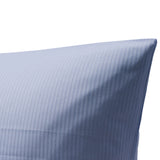 Bettwäsche Set Blau - Laurens Damast Streifsatin 2 mm, 100 % Baumwolle, Hotelverschluss