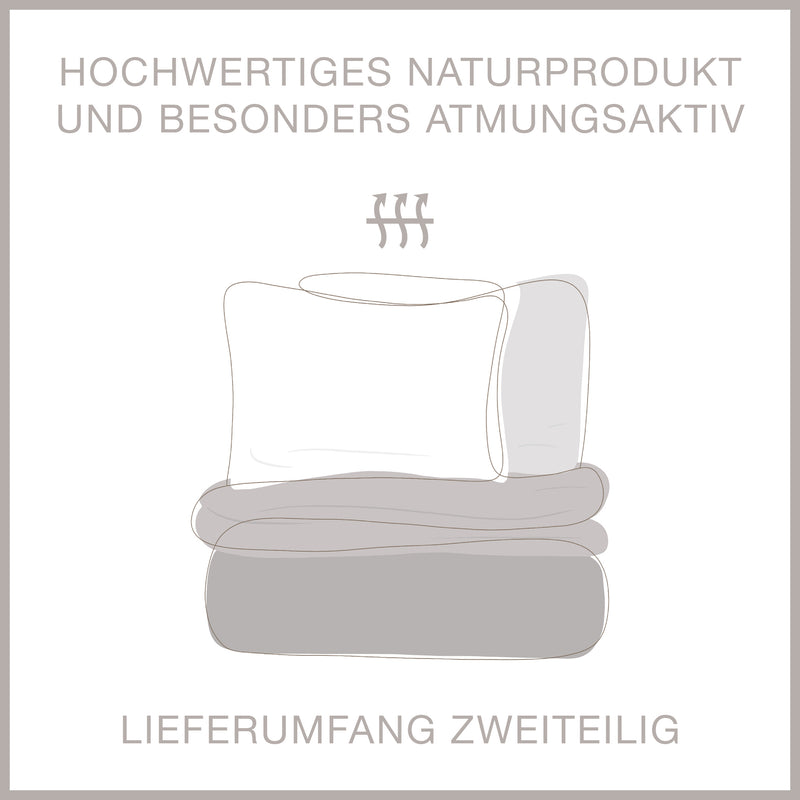 Mako-Satin Bettwäsche aus 100% Baumwolle | Farbe Champagner Creme Weiß |