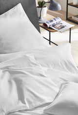 Mako-Satin Bettwäsche aus 100% Baumwolle | Farbe Weiß|