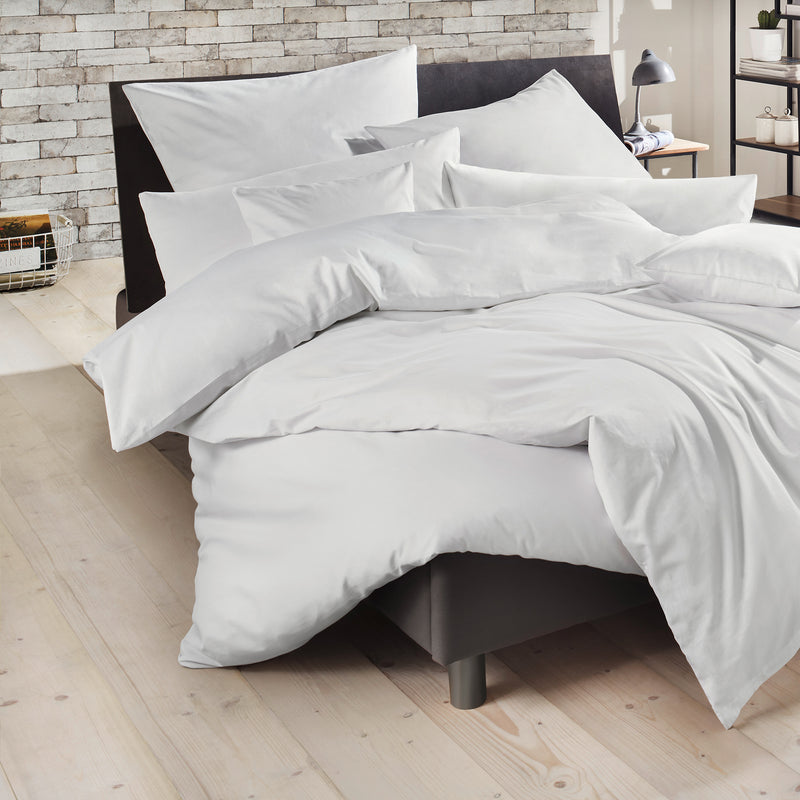 Mako-Satin Bettwäsche aus 100% Baumwolle | Farbe Weiß|