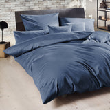 MAKO-SATIN KISSENBEZUG AUS 100% BAUMWOLLE | FARBE DENIM| 80 X 80 CM