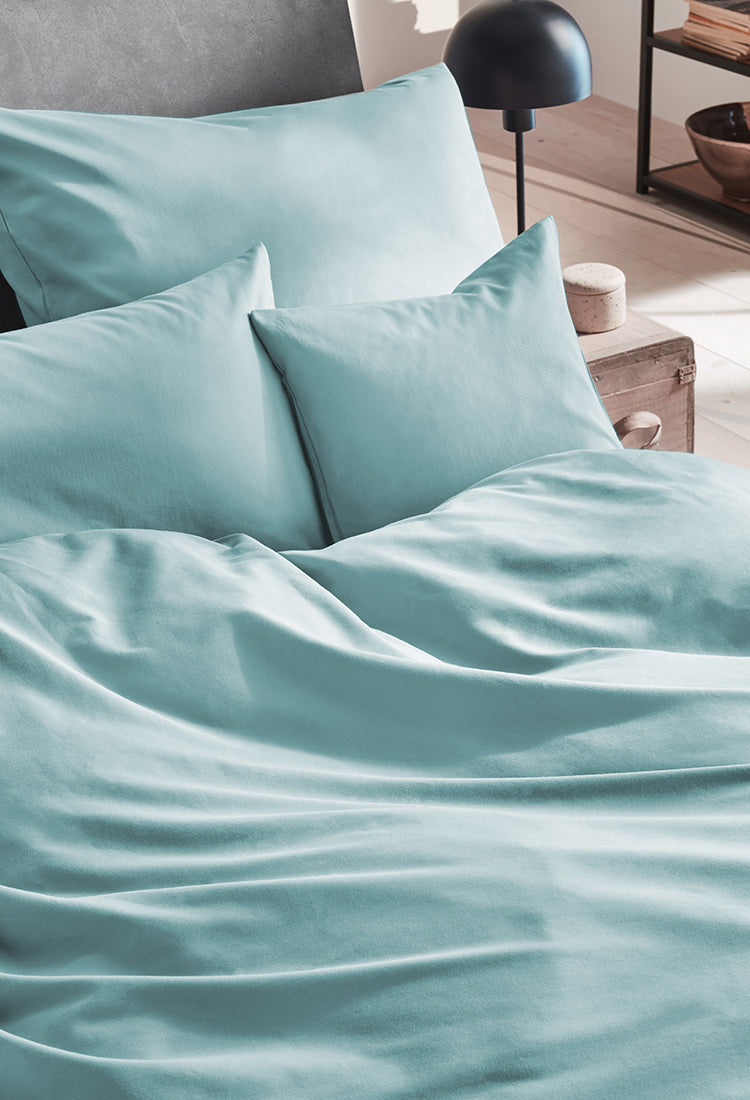 MAKO-SATIN KISSENBEZUG AUS 100% BAUMWOLLE | FARBE GRAUGRÜN |