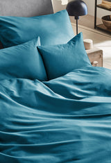 Mako-Satin Bettwäsche aus 100% Baumwolle | Farbe Smaragd Türkis |