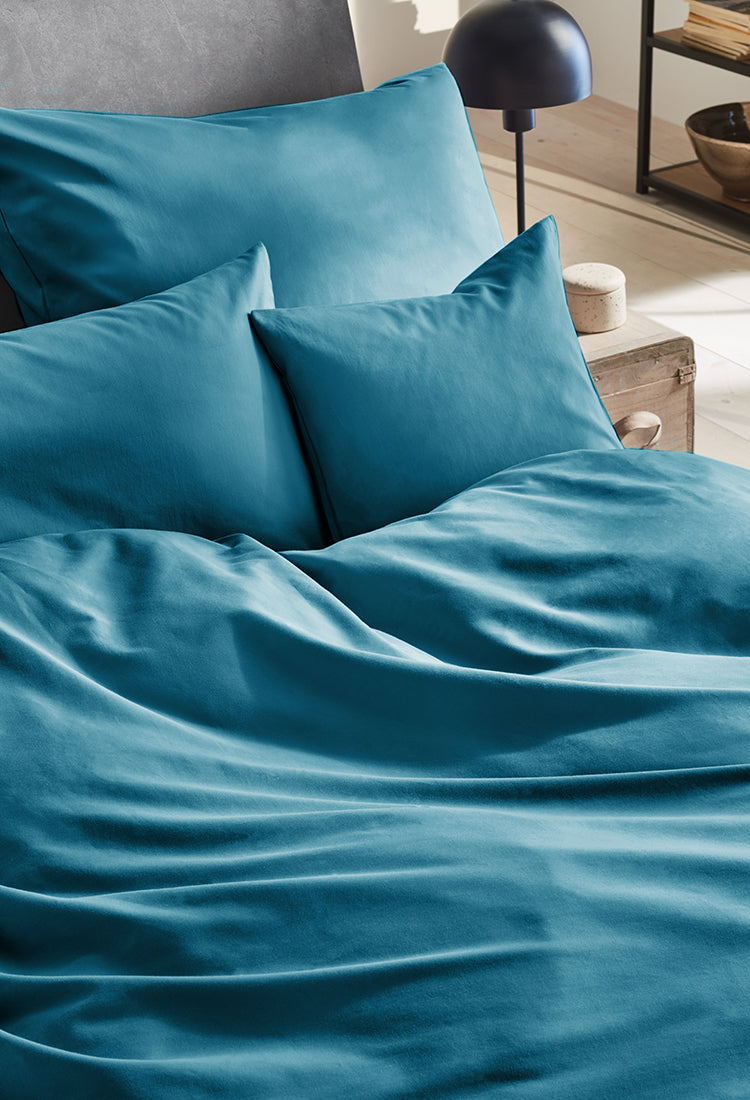 Mako-Satin Bettwäsche aus 100% Baumwolle | Farbe Smaragd Türkis |