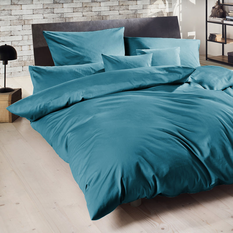 Mako-Satin Bettwäsche aus 100% Baumwolle | Farbe Smaragd Türkis |