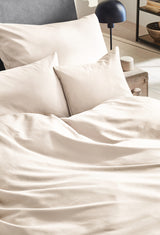 Mako-Satin Kissenbezug aus 100% Baumwolle | Farbe Champagner | 40 x 80 cm