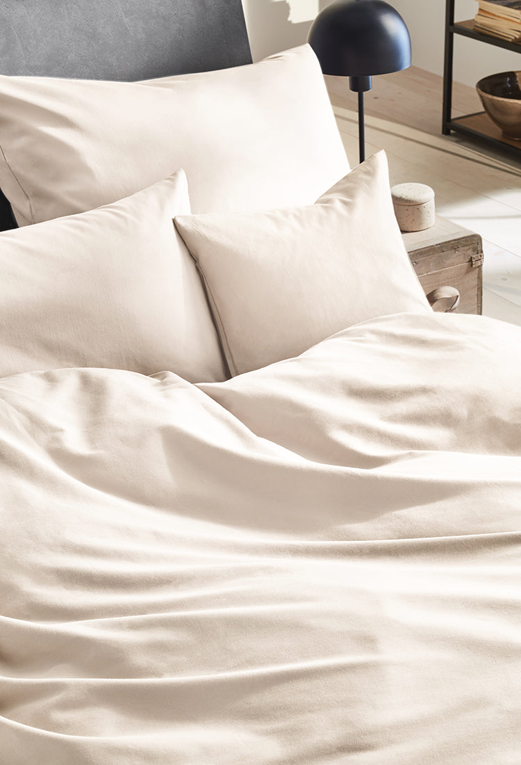 Mako-Satin Kissenbezug aus 100% Baumwolle | Farbe Champagner | 40 x 80 cm