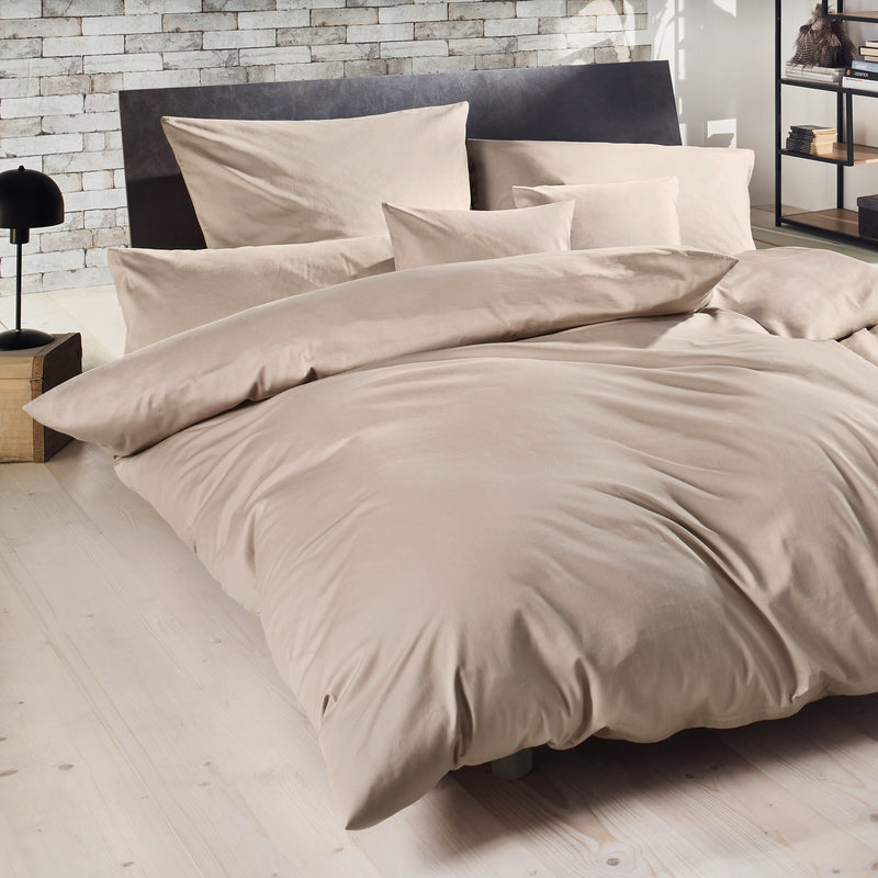 Mako-Satin Kissenbezug aus 100% Baumwolle | Farbe Taupe | 40 x 80 cm