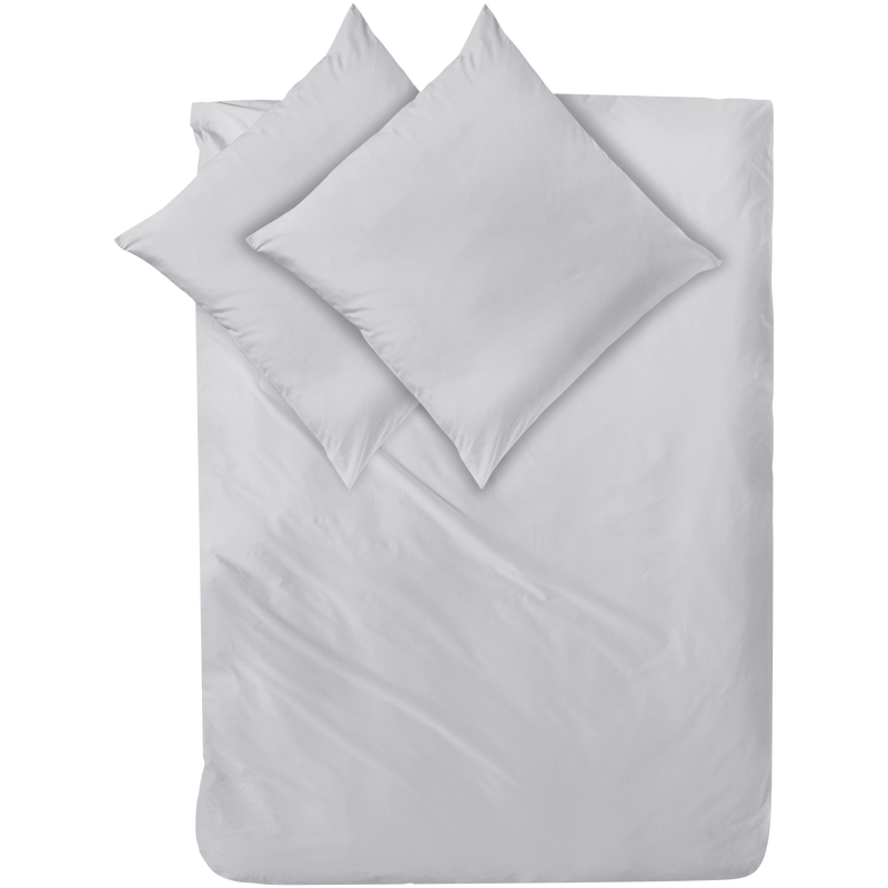Mako-Satin Bettwäsche aus 100% Baumwolle | Farbe Silber Hellgrau |
