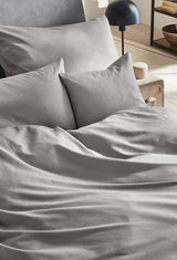 Mako-Satin Bettwäsche aus 100% Baumwolle | Farbe Graphit Grau |