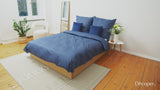 Mako-Satin Bettwäsche aus 100% Baumwolle | Farbe Denim Blau |