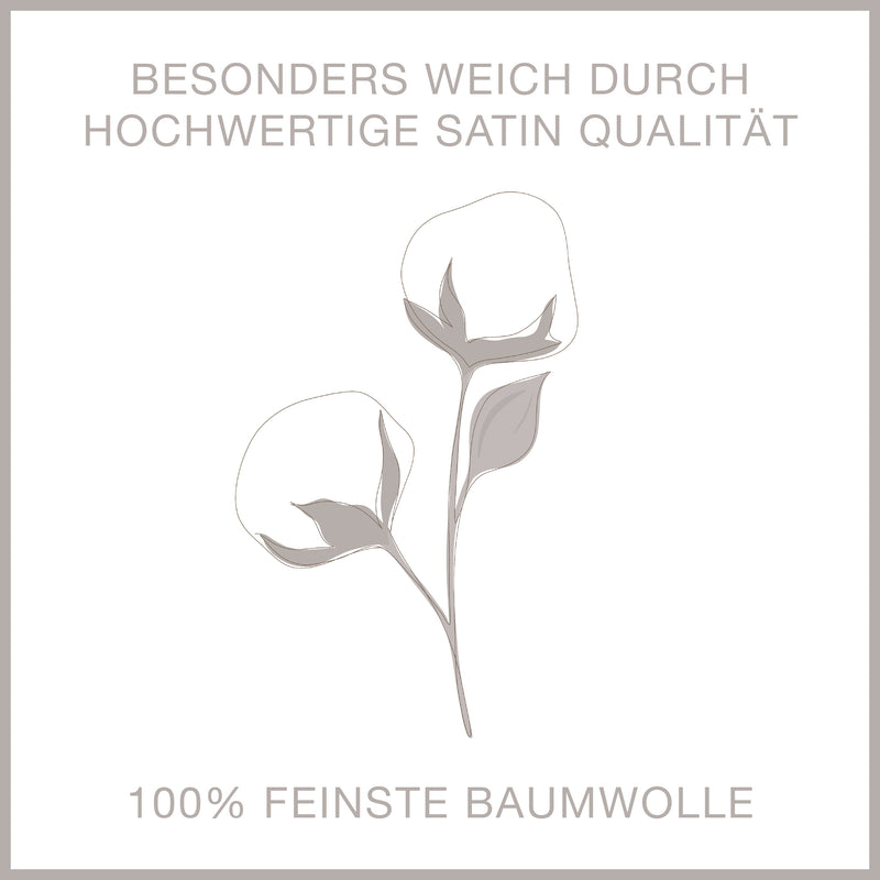 Mako-Satin Bettwäsche aus 100% Baumwolle | Farbe Senf Gelb|