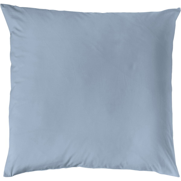 MAKO-SATIN KISSENBEZUG AUS 100% BAUMWOLLE | FARBE RAUCHBLAU| 80 X 80 CM