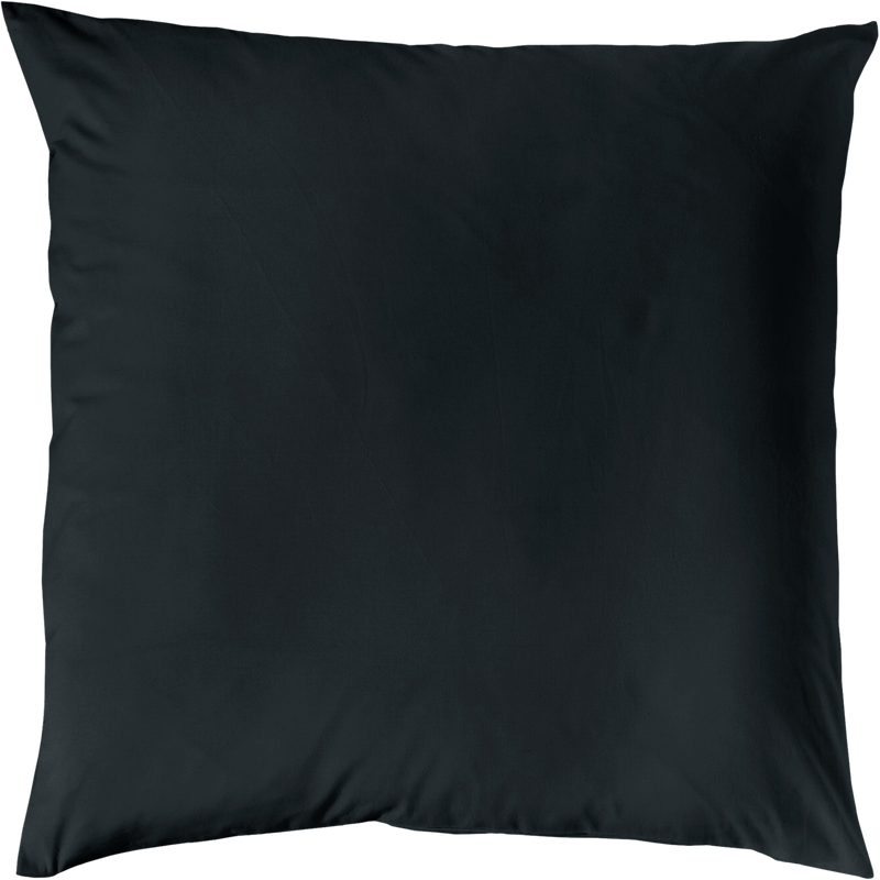 MAKO-SATIN KISSENBEZUG AUS 100% BAUMWOLLE | FARBE SCHWARZ | 80 X 80 CM