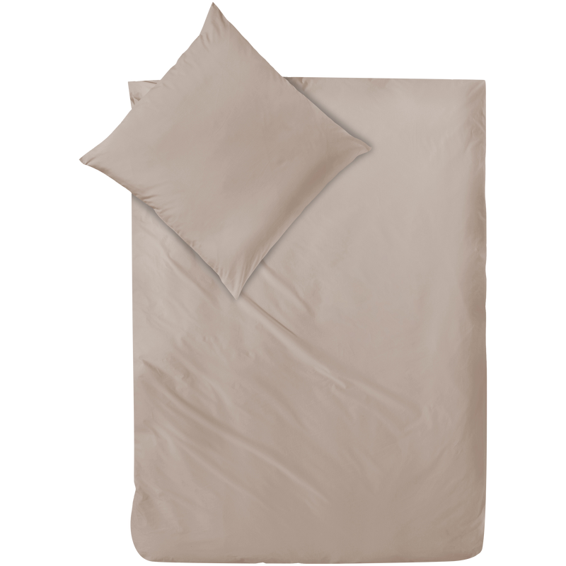 Mako-Satin Bettwäsche aus 100% Baumwolle | Farbe Taupe Beige |