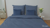Mako-Satin Bettwäsche aus 100% Baumwolle | Farbe Denim Blau |
